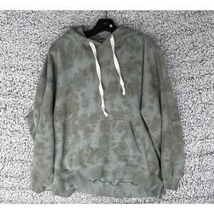 Aerie Hoodie Women's Large Green Tie Dye Sweatshirt Hooded Pullover Oversized